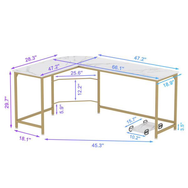 Etta Avenue™ Jimi Reversible LShape Desk & Reviews Wayfair